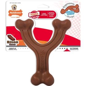 Nylabone Power Chew Wishbone Dog Chew Toy Bison Flavor  Giant