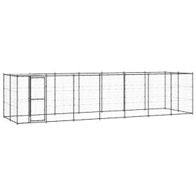 Outdoor Dog Kennel Steel with Roof 182.3 ft¬≤