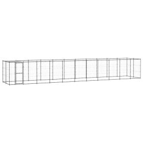 Outdoor Dog Kennel Steel with Roof 286.5 ft¬≤