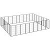 32-Panel Dog Playpen Black 19.7"x39.4" Powder-coated Steel