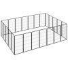 24-Panel Dog Playpen Black 19.7"x39.4" Powder-coated Steel