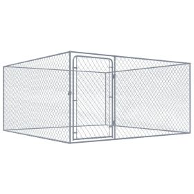 Outdoor Dog Kennel Galvanized Steel 6.6'x6.6'x3.3'