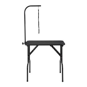 Pet Grooming Table Arm with Clamp, 32''x18'' Dog Grooming Station, Foldable Pets Grooming Stand for Medium and Small Dogs, Free No Sit Haunch Ho