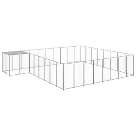 Dog Kennel Silver 221.4 ft¬≤ Steel