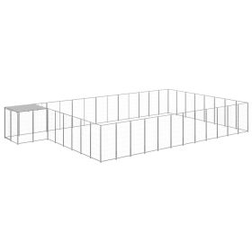 Dog Kennel Silver 325.6 ft¬≤ Steel