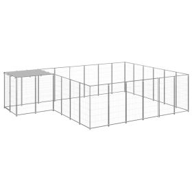 Dog Kennel Silver 130.2 ft¬≤ Steel