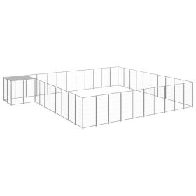 Dog Kennel Silver 338.6 ft¬≤ Steel