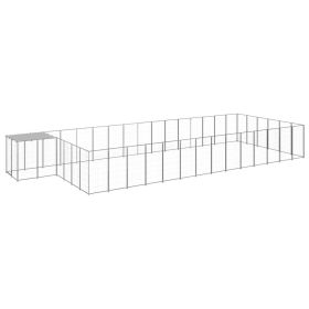 Dog Kennel Silver 286.5 ft¬≤ Steel