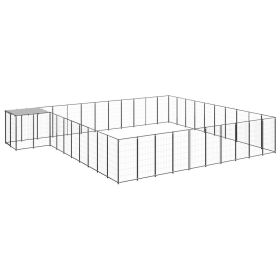 Dog Kennel Black 338.6 ft¬≤ Steel