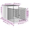 Dog House with Run Light Gray 43.3"x79.1"x43.3" Galvanized Steel