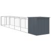 Dog House with Run Anthracite 43.3"x239.8"x43.3" Galvanized Steel