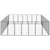 32-Panel Dog Playpen Black 19.7"x39.4" Powder-coated Steel