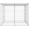 Outdoor Dog Kennel Galvanized Steel with Roof 52.1 ft¬≤