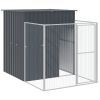 Dog House with Run Anthracite 65"x259.4"x71.3" Galvanized Steel