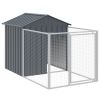 Dog House with Run Anthracite 46.1"x79.1"x48.4" Galvanized Steel