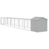 Dog House with Roof Light Gray 46.1"x320.1"x48.4" Galvanized Steel