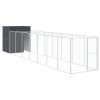 Dog House with Run Anthracite 65"x339.8"x71.3" Galvanized Steel