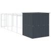 Dog House with Run Anthracite 65"x259.4"x71.3" Galvanized Steel