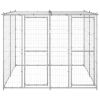 Outdoor Dog Kennel Galvanized Steel with Roof 52.1 ft¬≤