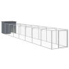 Dog House with Run Anthracite 43.3"x320.1"x43.3" Galvanized Steel