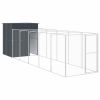 Dog House with Run Anthracite 65"x259.4"x71.3" Galvanized Steel