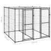 Outdoor Dog Kennel Steel with Roof 52.1 ft¬≤