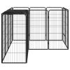 14-Panel Dog Playpen Black 19.7"x39.4" Powder-coated Steel