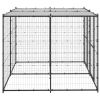 Outdoor Dog Kennel Steel with Roof 52.1 ft¬≤