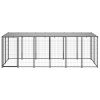 Dog Kennel Black 129.9"x43.3"x43.3" Steel