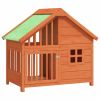 Dog Kennel Brown 37.8"x23.8"x34.3" Solid Wood Pine