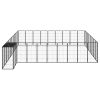 38-Panel Dog Playpen Black 19.7"x39.4" Powder-coated Steel