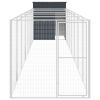 Dog House with Run Anthracite 65"x339.8"x71.3" Galvanized Steel