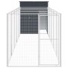 Dog House with Run Anthracite 65"x259.4"x71.3" Galvanized Steel