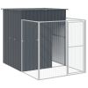 Dog House with Run Anthracite 65"x339.8"x71.3" Galvanized Steel