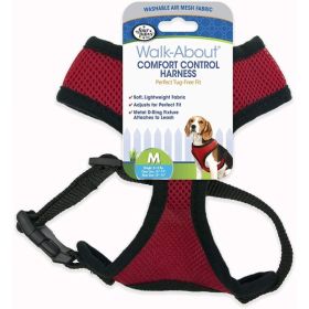 Four Paws Comfort Control Harness (Option: Red  Medium  For Dogs 7 to 10 lbs (1"6 to 19" Chest & 10" to 13" Neck))