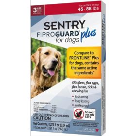 Sentry Fiproguard Plus IGR for Dogs & Puppies (Option: Large  3 Applications  (Dogs 45 to 88 lbs))