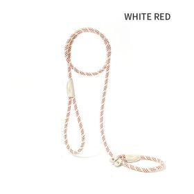 Dog Rope Pet Pulling Rope Puppy Strap Traction Rope Heavy Duty Belt Large Dog Leash Dog Collar Strap Dog Training Pet Harness Hands-Free Leash For Sma (Color: White Red, size: 1.8x0.6)