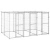 Outdoor Dog Kennel Galvanized Steel with Roof 78.1 ft¬≤