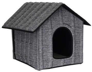 Pet Life 'Collapsi-Pad' Folding Lightweight Travel Pet House with inner Mat (Color: Grey)