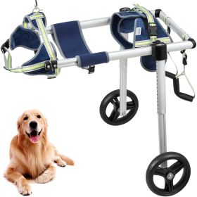 2 Wheels Dog Wheelchair for Back Legs, Pet Wheelchair Lightweight & Adjustable Assisting in Healing, Dog Cart/Wheelchair for Injured, Disabled, (size: Large Size (L))