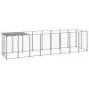 Dog Kennel Silver 52.1 ft¬≤ Steel