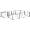 Dog Kennel Black 169.3 ft¬≤ Steel