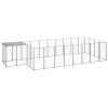 Dog Kennel Silver 117.2 ft¬≤ Steel