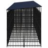 Outdoor Dog Kennel with Roof Steel 178.6 ft¬≤