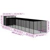 Dog House with Run Anthracite 84.3"x420.9"x71.3" Galvanized Steel