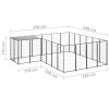 Dog Kennel Black 91.2 ft¬≤ Steel