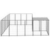 Dog Kennel Black 91.2 ft¬≤ Steel