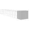 Dog House with Run Light Gray 84.3"x501.2"x71.3" Galvanized Steel