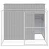 Dog House with Run Light Gray 84.3"x99.6"x71.3" Galvanized Steel