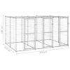 Outdoor Dog Kennel Galvanized Steel with Roof 78.1 ft¬≤